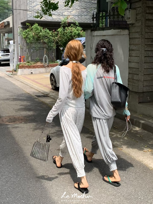 反摺腰頭碎花氣球褲